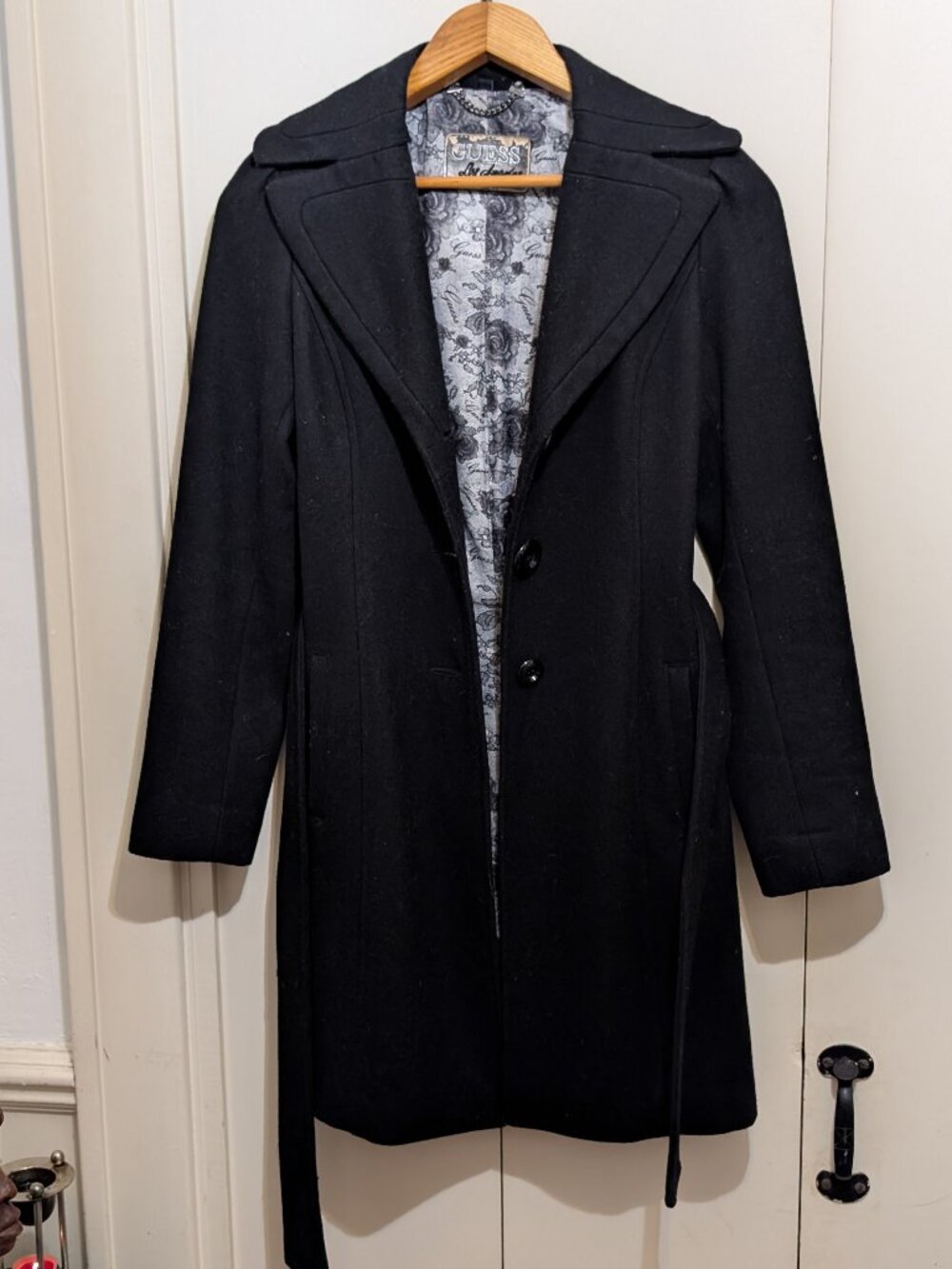 Looking good GUESS Los Angeles -Blk Coat -Wool Blend -Sz XS